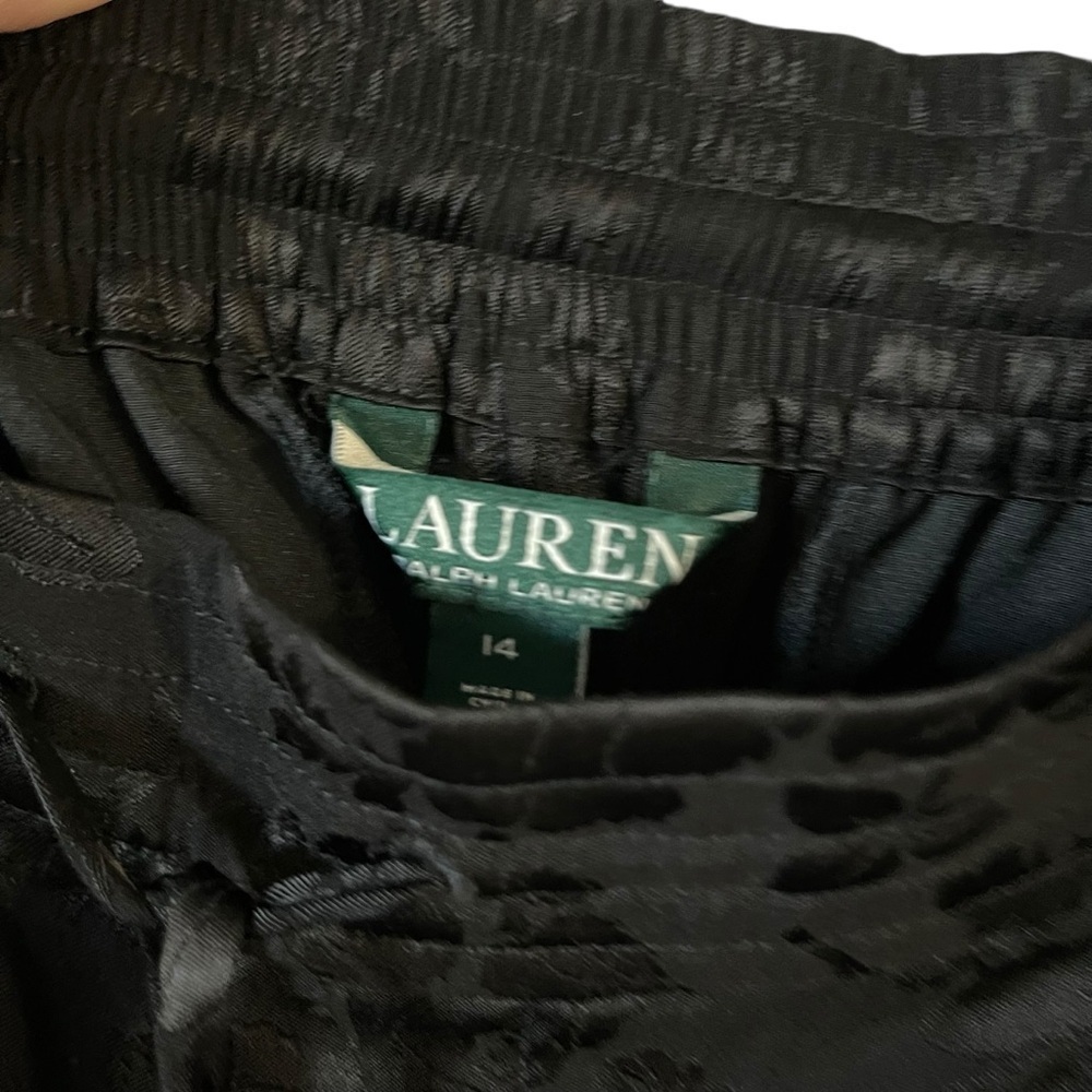 NWT Lauren Ralph Lauren Black Wide-Leg Pants Women Size 14 - Picture 6 of 7